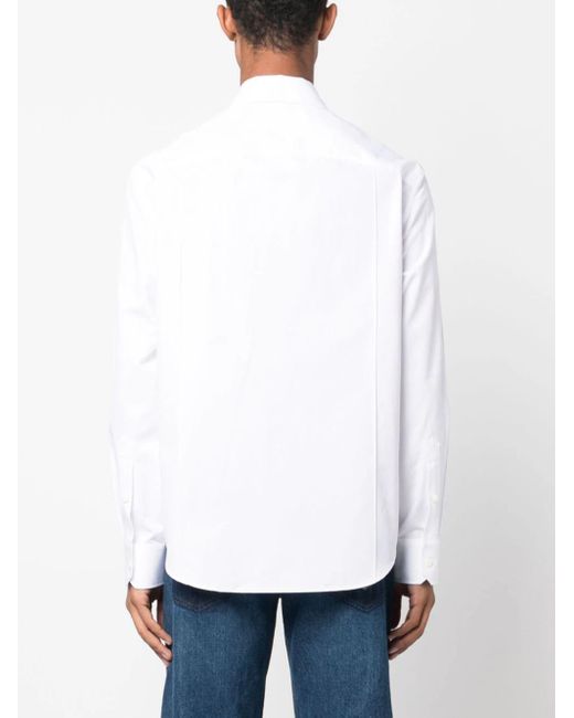 Camicia Con Cinturino In Pelle di Versace in White da Uomo