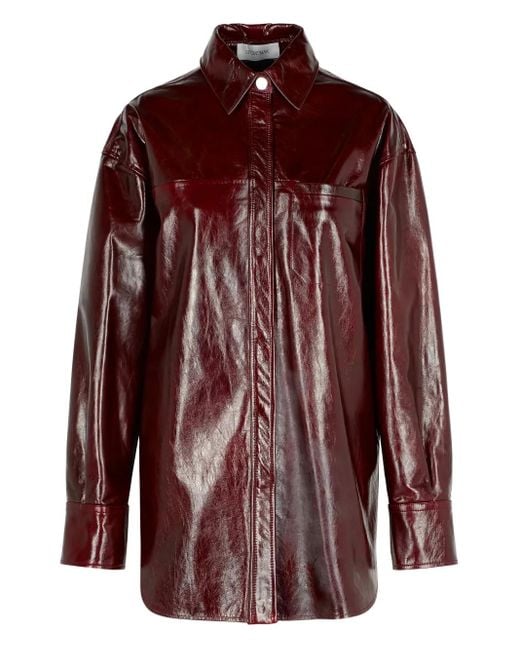 Sportmax Red Nappa Leather Borel Shirt