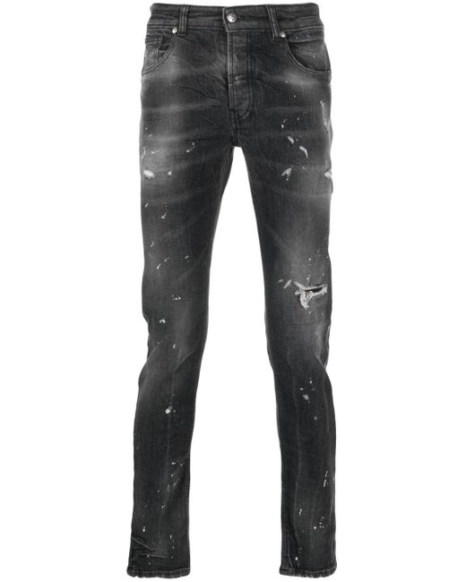 John Richmond Gray Iggy Skinny Jeans With Distressed Effect for men
