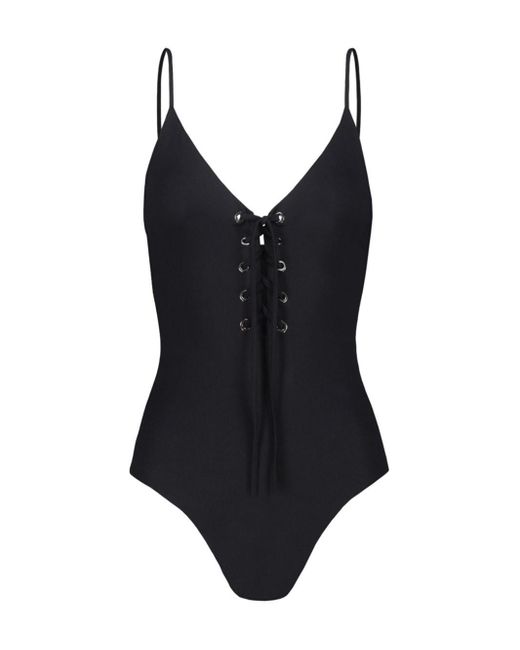 FEDERICA TOSI Black Stringed One-Piece Swimsuit