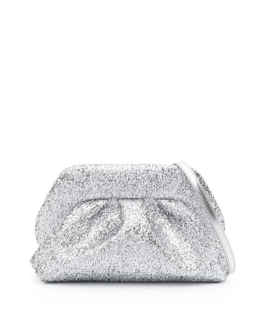 THEMOIRÈ White Tia Sparkling Clutch Bag
