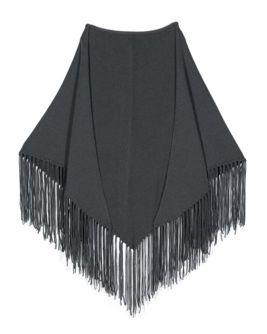 Malo Black Cape With Fringes