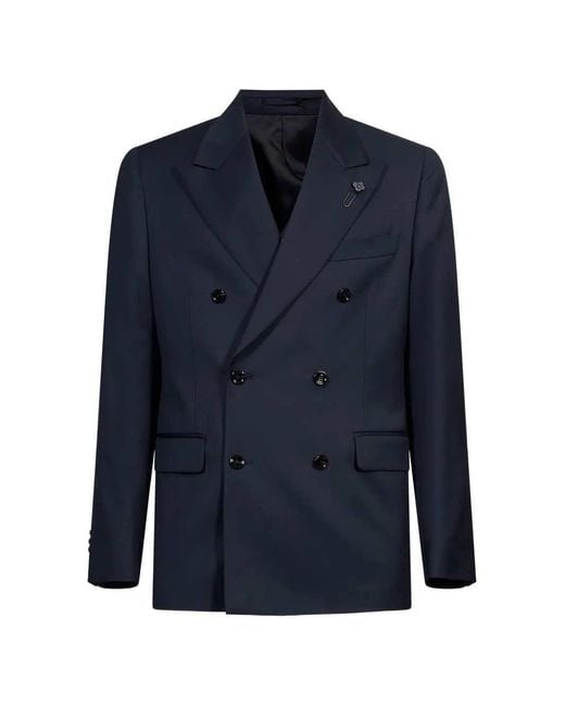 Lardini Blue Double-Breasted Suit for men