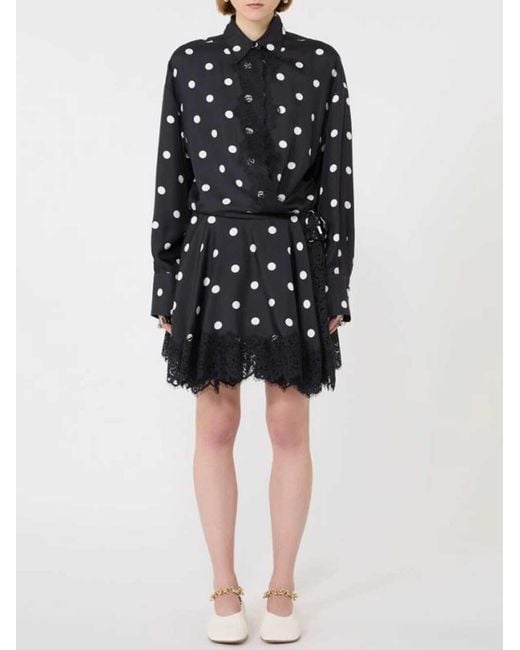 Sportmax Blue Short Dress With Lace