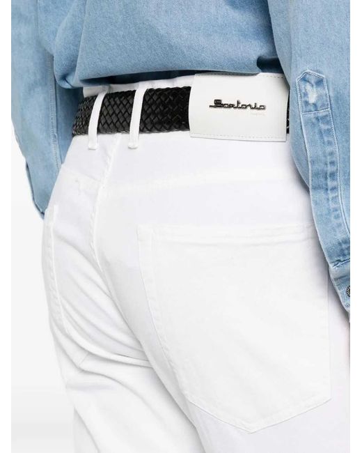 Sartorio Napoli White Pants With Logo Patch for men