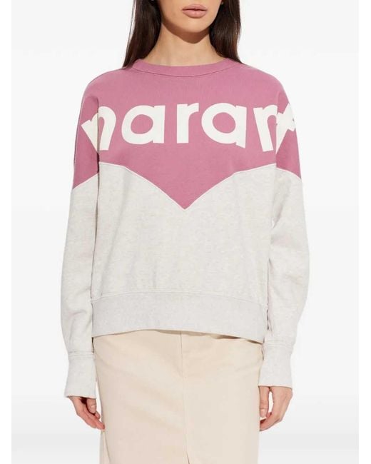 Isabel Marant White Houston Sweatshirt With Color Block Design
