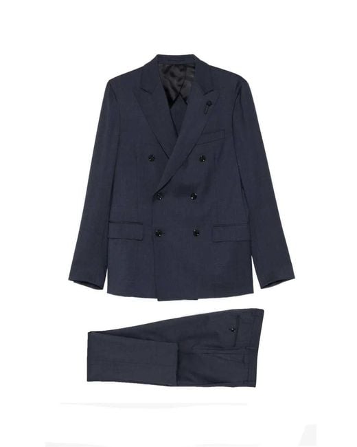 Lardini Blue Double-Breasted Suit for men