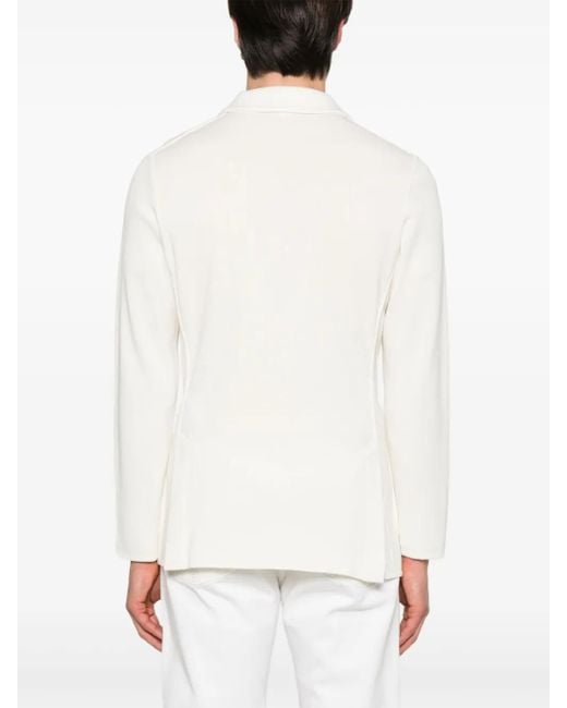 Lardini White Knitted Blazer for men