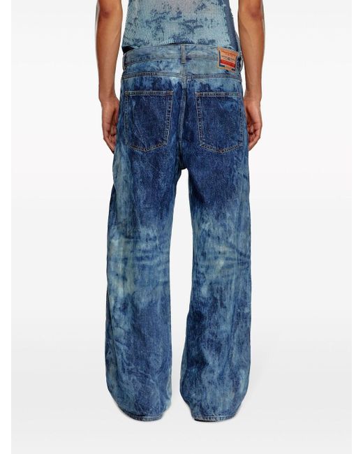 DIESEL Blue Straight Jeans D-Rise 0Pgax for men