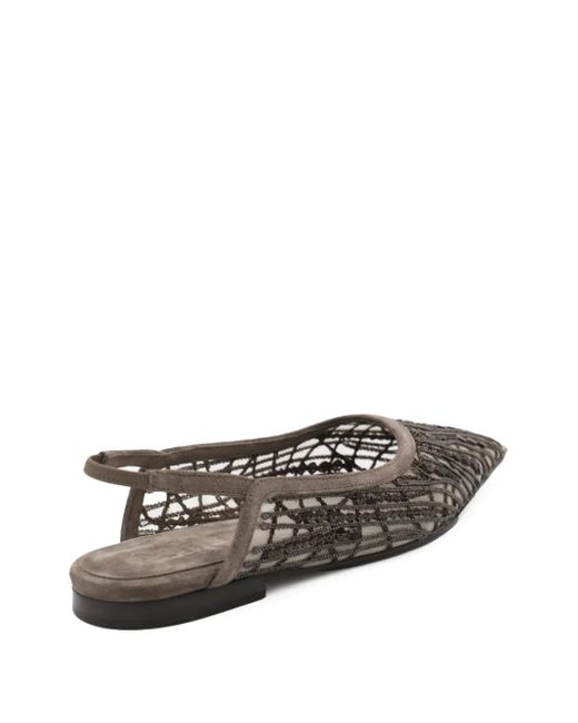 Ballerine Con Perline di Brunello Cucinelli in Gray