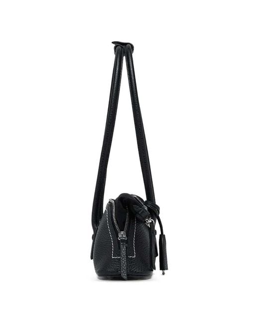Maison Margiela Black 5Ac Leather Shoulder Bag With Logo