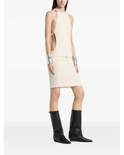 Courreges White Short Dress With Belt
