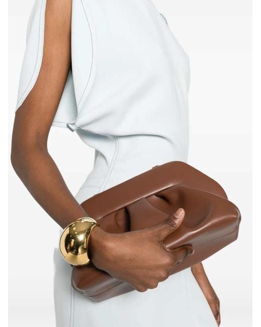 THEMOIRÈ Brown Bios Medium Clutch With Gathering