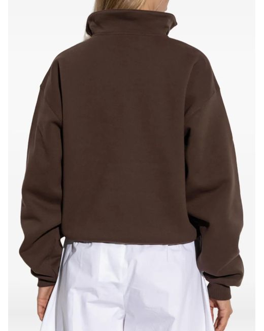 Felpa Con Mezza Zip-Donna di Jacquemus in Brown