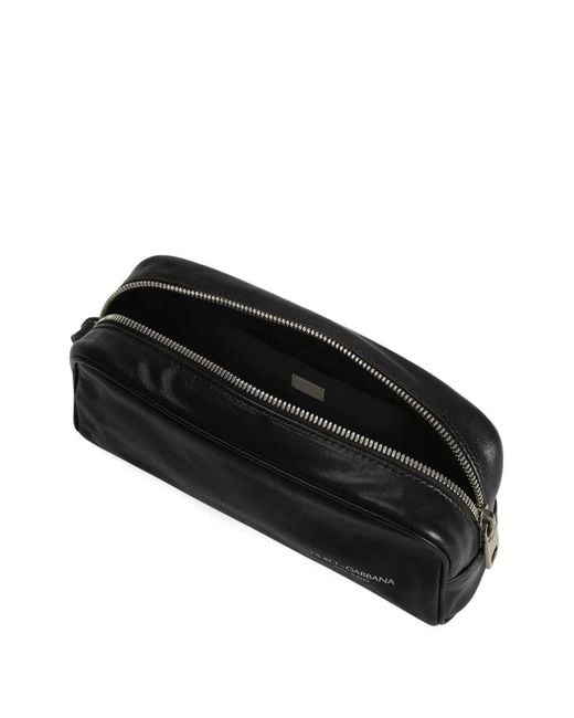 Dolce & Gabbana Black Printed Toiletry Bag for men