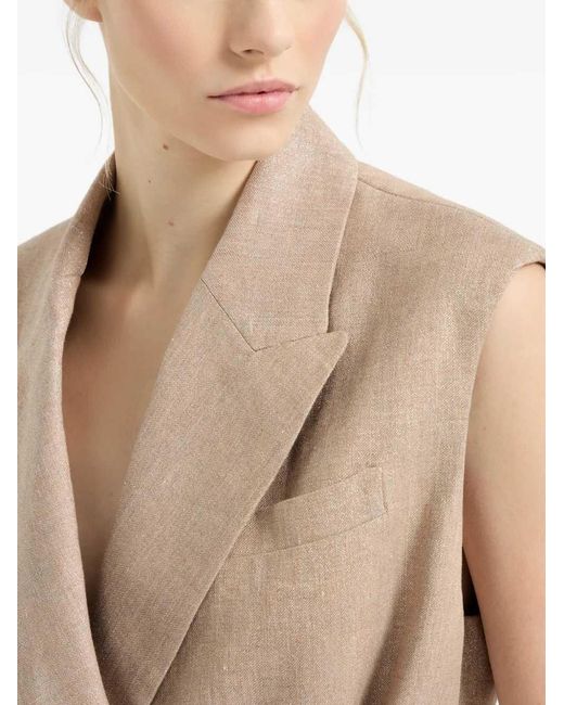 Brunello Cucinelli Natural Belted Jacket