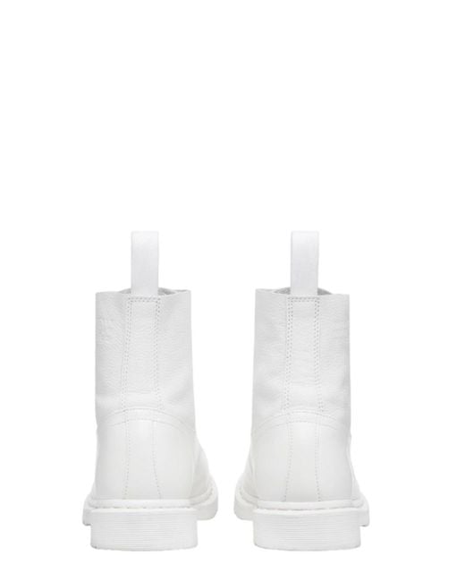Mm6 Maison Margiela X Dr.martens White Leather Motorcycle Boots