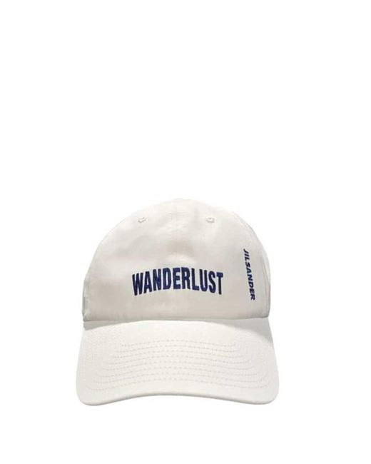 Jil Sander White Cap 23 Emb Cap for men