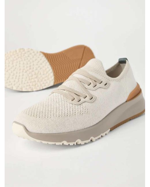 Brunello Cucinelli Natural Knit Sneakers for men