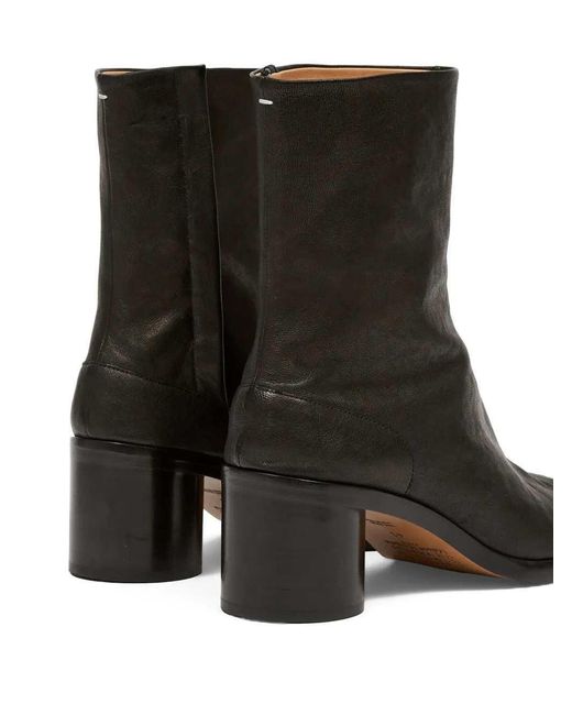 Maison Margiela Black Tabi Leather Ankle Boots for men