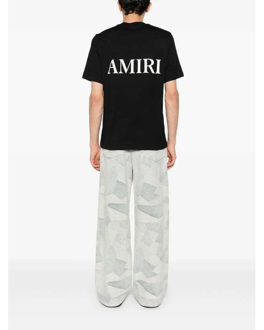 Amiri Black Monogram-Print T-Shirt for men