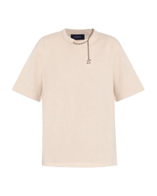 Sportmax Natural Chain-Embellished T-Shirt