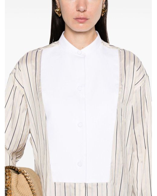 Camicia a righe con inserto a contrasto di Stella McCartney in White