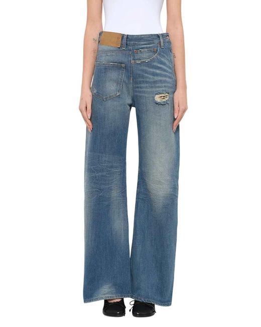 MM6 by Maison Margiela Blue Wide-Leg Jeans