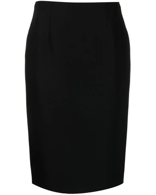 Versace Black Pencil Midi Skirt