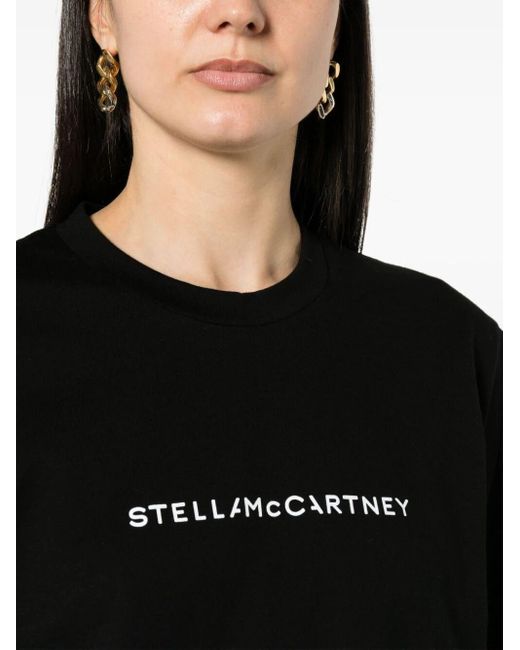 Stella McCartney Black Logo-Print Cotton T-Shirt