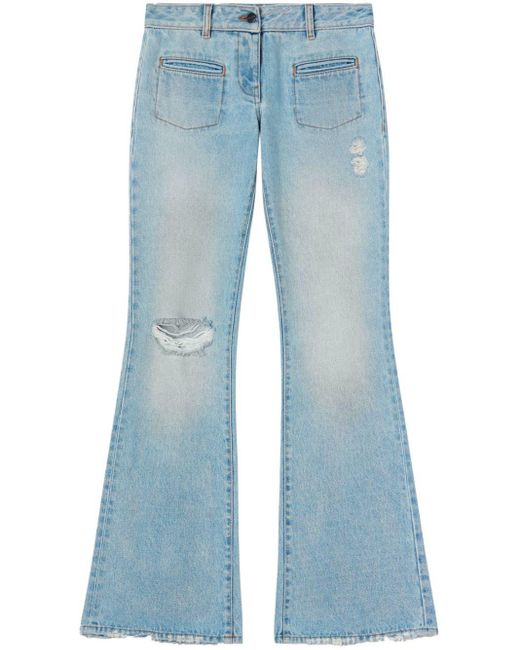 Palm Angels Blue Low-rise Bootcut Jeans
