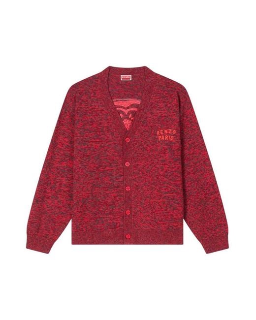 KENZO Red Boke Heart Cardigan for men