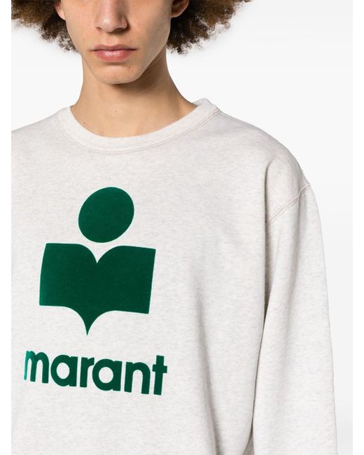 Isabel Marant White Mikoy Sweatshirt With Flocked Logo for men