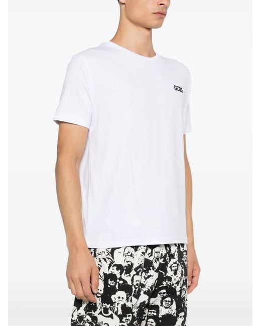 Gcds White Low Band Logo T-Shirt for men