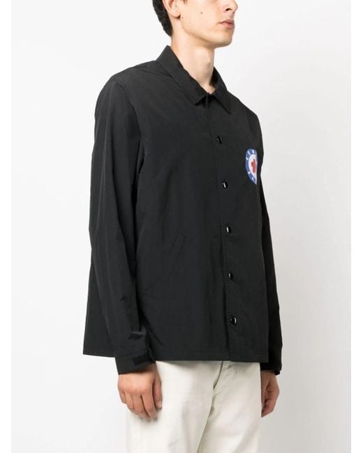 KENZO Black Target Print Shirt Jacket for men
