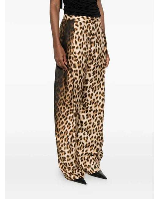Sportmax Natural Spxoblo Animal Print Pants