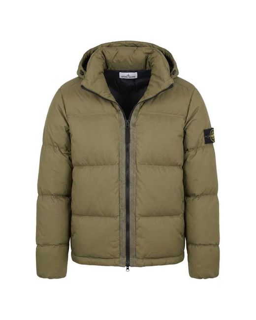 Stone Island Green Hooded Padded Jacket for men