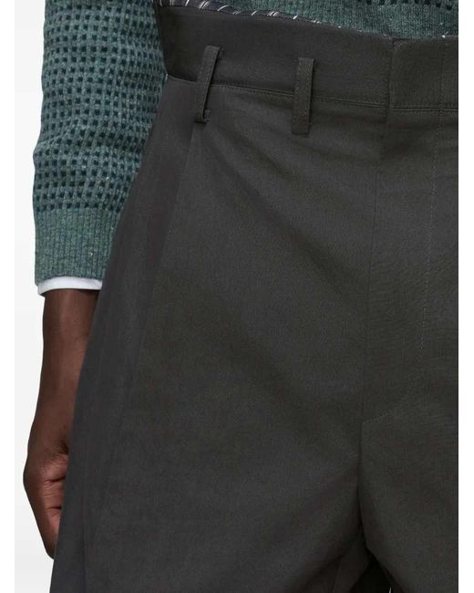 Maison Margiela Gray Pleated Bermuda Shorts for men