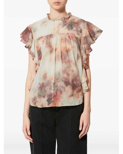 Isabel Marant Pink Daliyane Ruffled Blouse