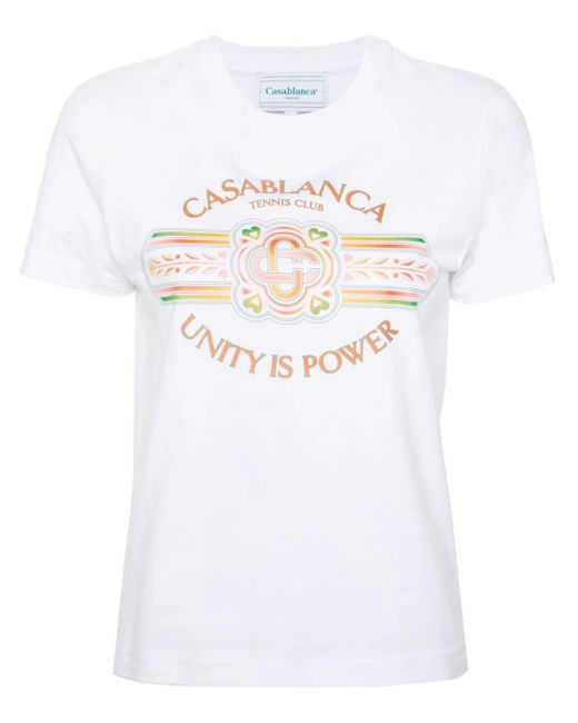 T-Shirt Unity Is Power di Casablancabrand in White