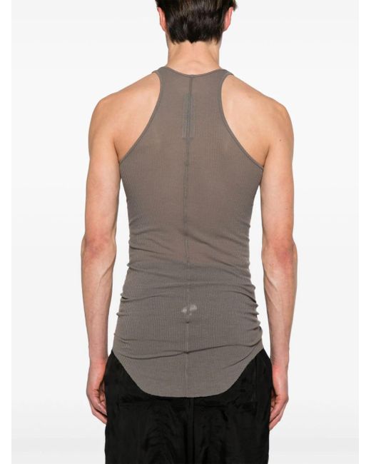 Rick Owens Gray Fine Ribbed Tank Top for men