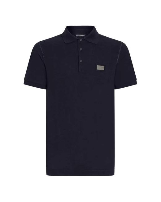 Dolce & Gabbana Blue Dolce & Gabbana Polo Shirt With Applique for men