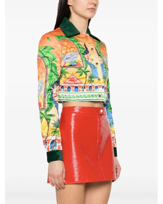 Casablancabrand Green Triomphe D` Cropped Jacket