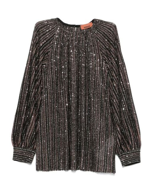 Missoni Gray Striped Top With Sequins