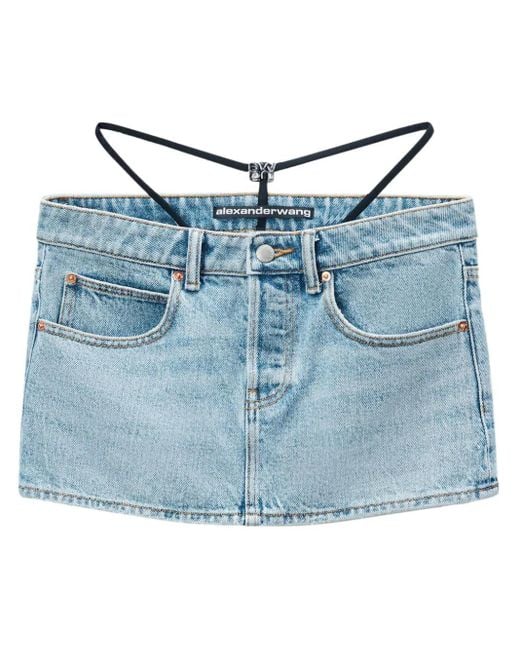Alexander Wang Blue Low-waisted Denim Skirt
