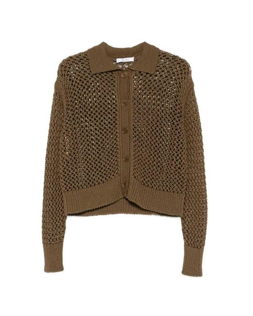 Max Mara Brown Open-Knit Cardigan