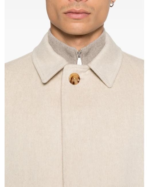Lardini Natural Loose-Fitting Virgin Wool Coat for men