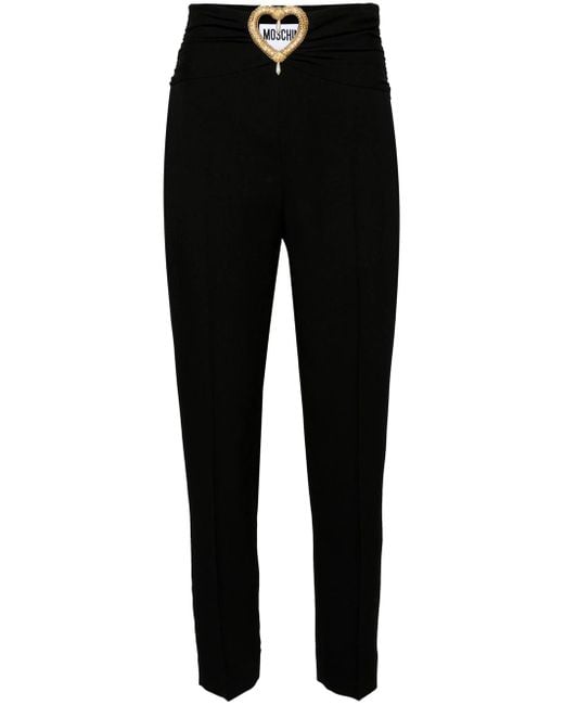 Pantaloni Sartoriali Con Dettagli Cut-Out di Moschino in Black