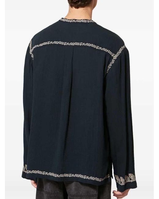 Isabel Marant Blue Cizalie Embroidered Top for men