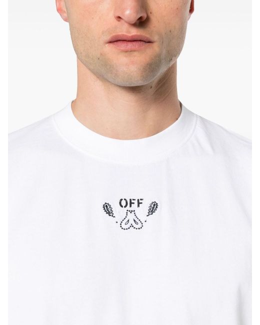Off-White c/o Virgil Abloh White Off- Bandana Arrow Cotton T-Shirt for men